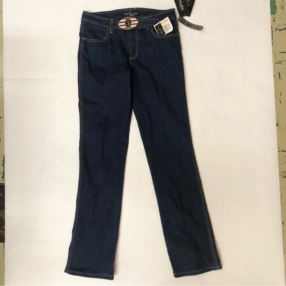 Baby Phat Blue Boot Cut Jeans Classic Denim junior size 5 incorporated belt
